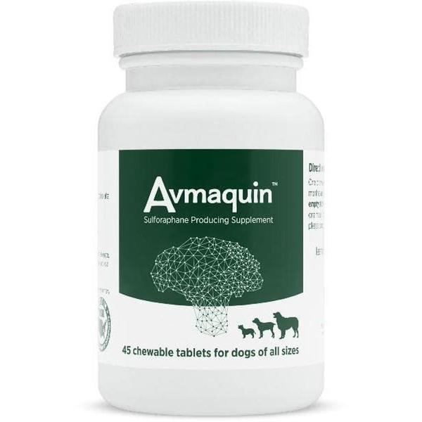 Nutramax Laboratories Avmaquin Sulforaphane Producing Supplement for Dogs, 45 Chewable Tablets