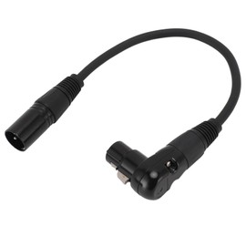 XLR Microphone Extension Cable Adapter, 90° XLR Female to Straight XLR Male Cable with Self Locking Design, PVC 3 Pin Mic Connector for Speaker (0.30m/1.0ft)
