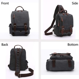 TELOSPORTS Canvas Crossbody Bag Sling Bag Messenger Bag for Men Women Shoulder Bag Crossbody Sling Backpack Travel Rucksack