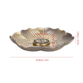 Fdit Incense Burner Tray Antique Metal Plum Blossom Incense Stick Holder Ash Catcher Home Buddhist Temple Decor Birthday Gift