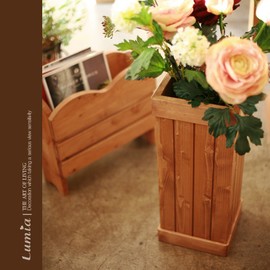 Lumia Bella vintage wooden umbrella stand (natural/brown), brown / 루미아 벨라 빈티지 원목 우산꽂이 (내추럴/브라운), 브라운