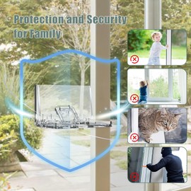 Sliding Door Lock, Upgraded 2 Pack Sliding Glass Window Door Security Locks with Triangle Buckle Extra Strong Adhesive for Child Pet Home Safety Easy Installation Sliding Patio, Closet, Cabinet Lock
