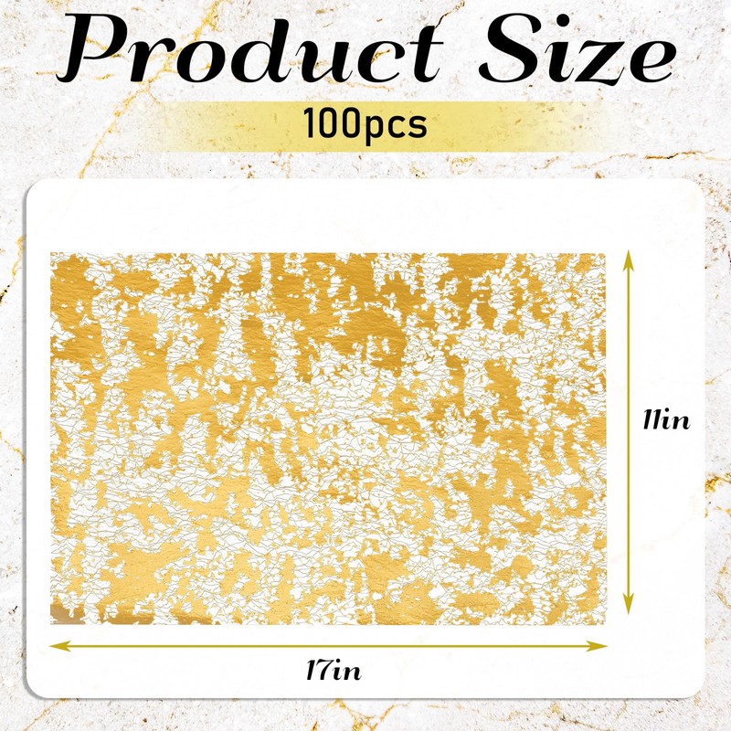 Gandeer 100 Pcs Gold Disposable Placemats 11 x 17 Inch