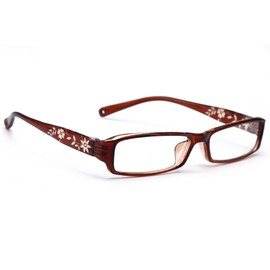 Women's Ladies Slim Reading glasse Original Retro Vintage +0.50 +0.75 +1.0 +1.5 +2.0 +2.5 +3.5 +4.00 Flower Design Vintage (+2.00, Brown)