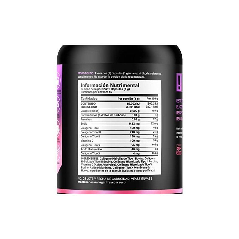 Colágeno Hidrolizado Tipo Iii Cápsulas 1000 Por Porción Adicionado Vitamina