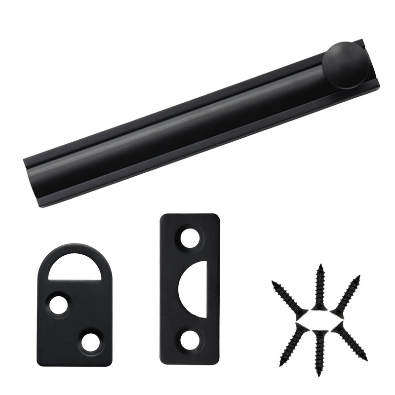 Adyoney 4 Inch Brushed Black Solid Brass Surface Bolt, Elegant
