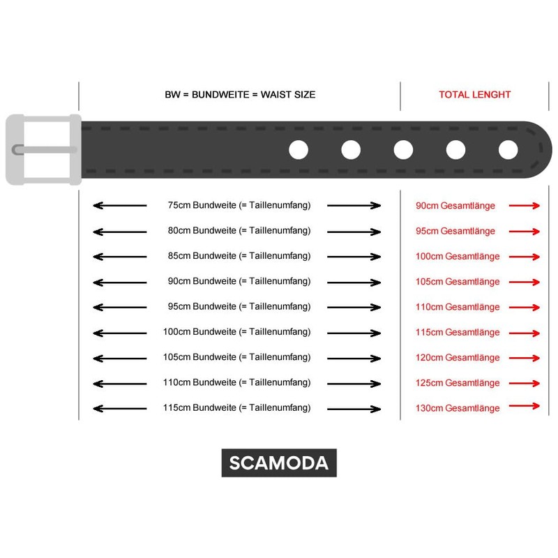 Scamoda women's belt made of genuine leather with hole pattern,