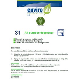 Envirolab Biodegradable degreaser cleaner heavy duty - Food safe professional strength degreaser for kitchen, floor, concrete, garage