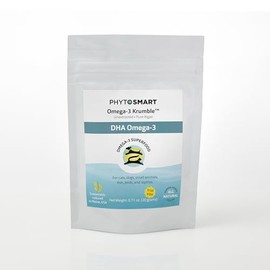 PhytoSmart Omega-3 Krumble DHA for Pets, in 20 Grams Trial Size. Pure Un-extracted Marine Micro-Algae Providing Pets Total Body Support with Whole Food Essential Fatty Acids.