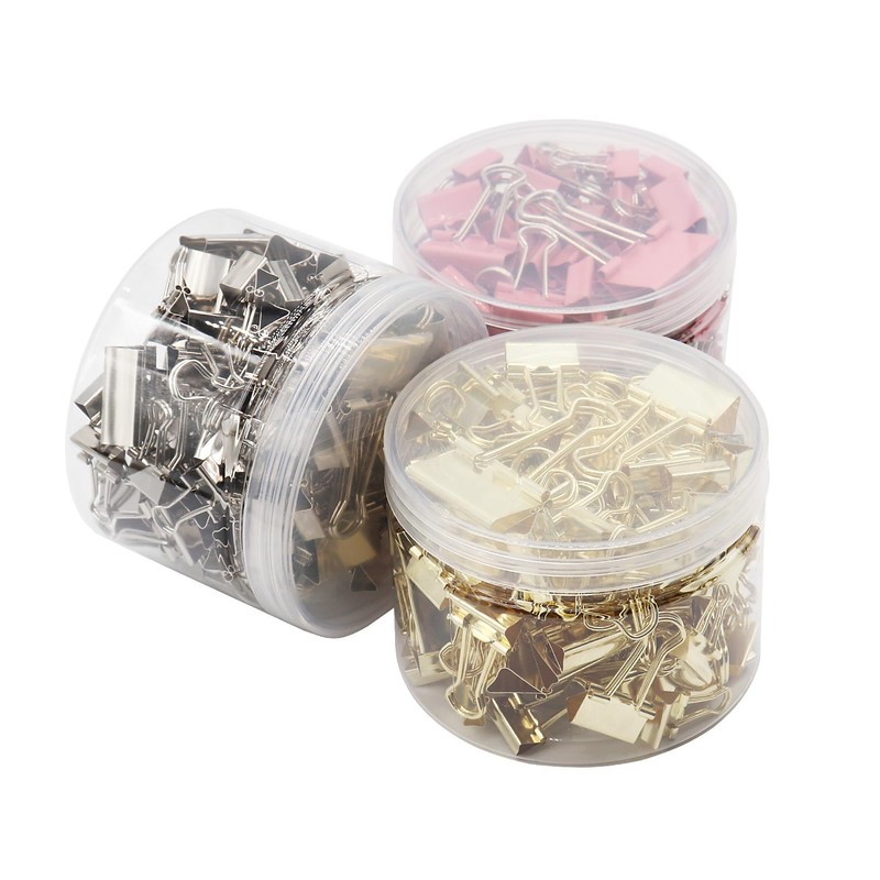Binder Clip Paper Clamps, Assorted Sizes (Mini, Small, Medium, Large),