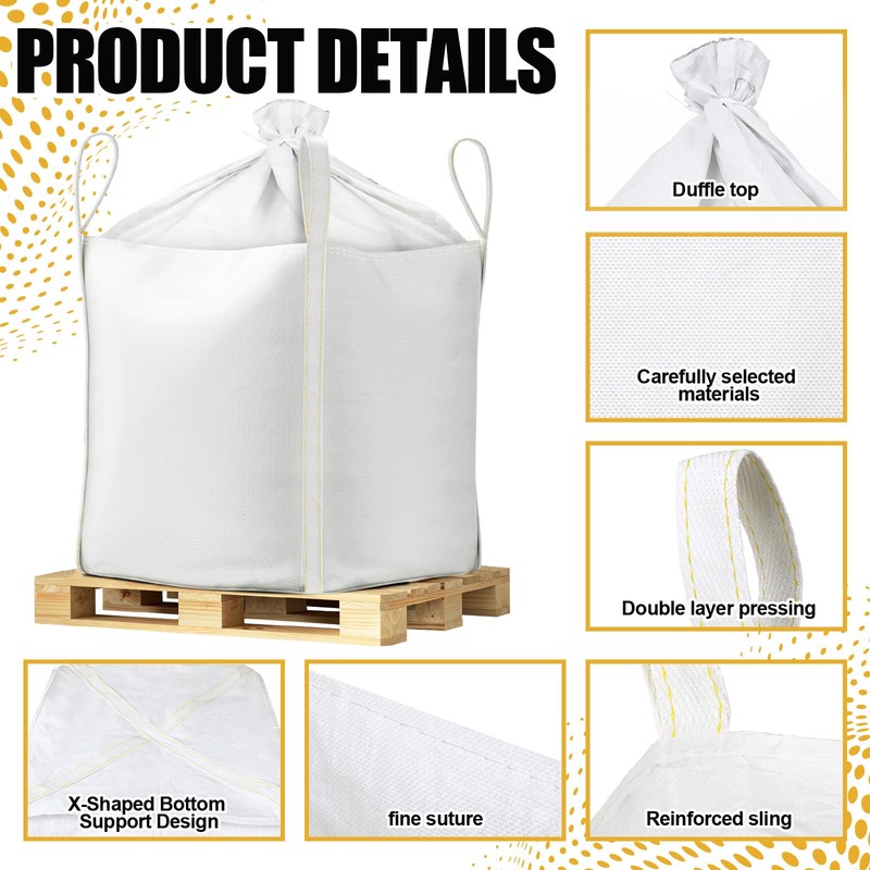 Hoolerry 10 Pcs FIBC Bulk Bag, 1.5 Ton 35" L