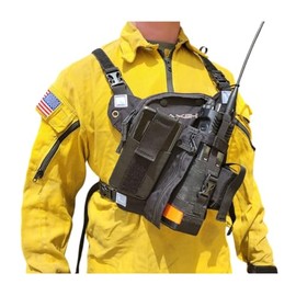 COAXSHER RCH-1 Chief Radio Chest Harness for 2 Way Radio & Electronics | Search and Rescue, Ski Patrol, Emergency Response - Black