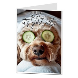 60th Birthday Card For Women Funny Dog Spa Design Perfect For Friends