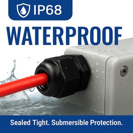 MGI SpeedWare 20-Pack M25 Strain Relief Nylon Cord Grip Cable Glands, Black Plastic Grommet