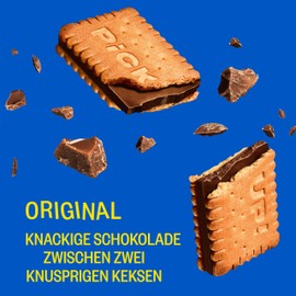 PiCK UP! Original (24 x 28 g) Crisp Milk Chocolate Biscuit Bars Between Two Cookies, The Snack on the Go Counter Stands with 24 Pieces