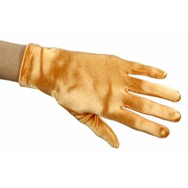 Greatlookz Beautiful Wrist Length Short Satin Gloves in Orange Sherbert