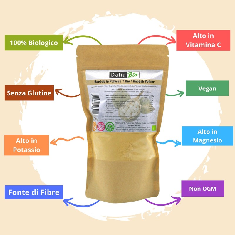 Dalia - Baobab Biologica In Polvere - 250 Gr |