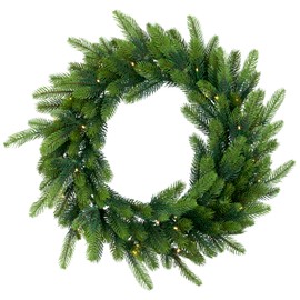 Real Touch™ B/O Pre-Lit Noble Fir Cedar Christmas Wreath - 24" - Warm White LED