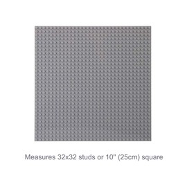 LVHERO Classic Baseplates Building Plates for Building Bricks 100% Compatible with All Major Brands-Baseplate, 10" x 10", Pack of 16 (Gray)