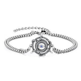 Snake Bracelet for Men Women 925 Sterling Silver Evil Eye Snake Bracelet Adjustable Witchcraft Jewelry Gift for Men Women