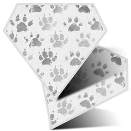 2 x Diamond Vinyl Stickers 7.5 cm ky Paw Prints Animals Pets 41161