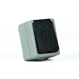 Aufputzsteckdose grau IP54 1 Steckdose mit Kinderschutz wasserdicht feuerfest PVC robust