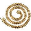 Rockyu Men's Kihei Chain Necklace, Silver, 18K Plated, Thick, Stainless