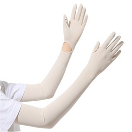 Ycytlying Arm Cover, Summer, Women's, UV Protection, Cooling Touch, Long UV Gloves, Cool, Sweat Absorbent, Quick Drying, Arm Cover, Cute, Stretchy, Breathable, Arm Cover, Adjustable Size, Sunburn