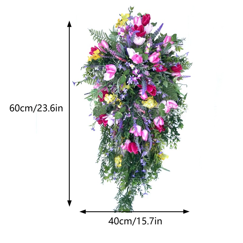 Artificial Flower Wreath Wreath with Lilacs Hyacinths Hydrangeas Spring Summer
