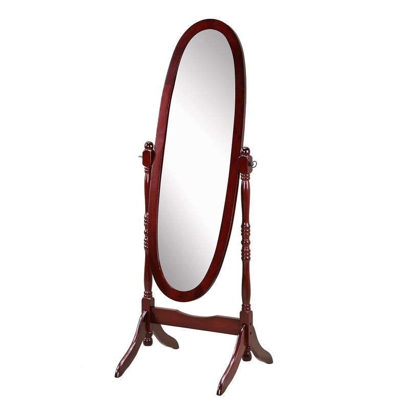 Roundhill Furniture Traditional Queen Anna Style Wood Floor Cheval Mirror,