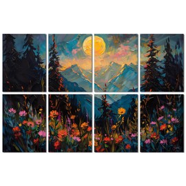 FurnoFlexArt Acoustic Panels Tiles Decorative Room Sound Proof Foam Absorbing Panels Noise Dampening Canceling Reducing Blocker for Walls (Wildflower Woods, 48 * 32 in)