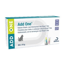 Porus Add One | Geschmacksrichtung Leberwurst | 30 x 10 g | Ergänzungsfuttermittel für Katzen | Leckerer Verwöhn-Snack zum Einmischen von Porus One