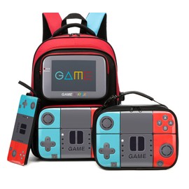Beaulyn Gamer School Backpack for Boys Kids, School Bag for Elementary & Middle Students for Ages 6-14