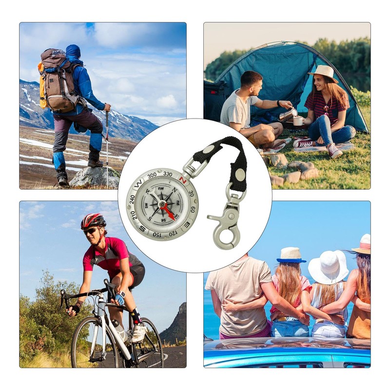 Compass Keychain | Portable Hiking Compass | Hiking Survival Small