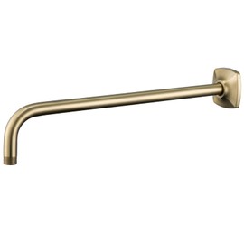 SWHYGER 16 Inch Shower Arm Wall Mounted, SWHYGER L Shape Stainless Steel Rainfall Showerhead Extension Replacement Pipe Arm with Flange, Brushed Gold,SW-91018-16BG.