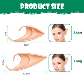 Aomig Elf Ears, 2 Pairs Fairy Pixie Elf Ears for Children and Adults, Party Elf Ears, Cosplay Accessories for Halloween, Carnival, Party Decorations