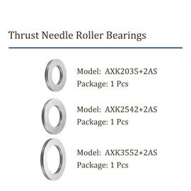 Kozelo 1 Set Thrust Needle Roller Bearings - [20mm 25mm 35mm Bore x 35mm 42mm 52mm OD x 2mm Thick] with 65Mn Washers for Mower, Lawn Tractor, Automotive