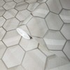 Modern Hexagon Taupe Metallic Fabric Textured Wallpaper Geometric 3D