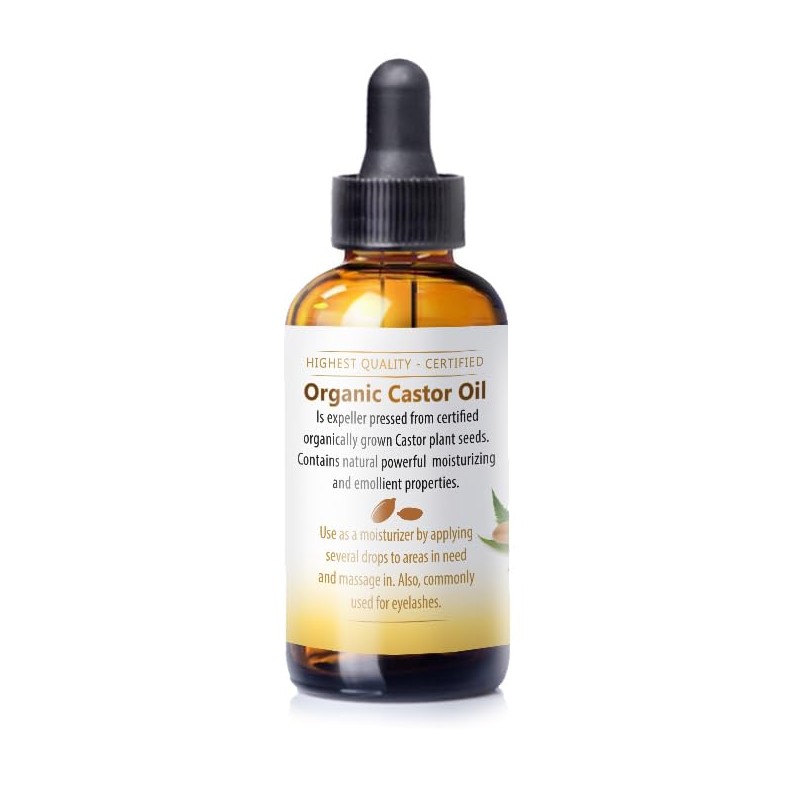 Nuvia Organics Castor Oil - USDA Certified Organic, Pure, Non-GMO;