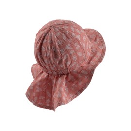 Sterntaler Sun Hat Leaves with Neck Protection and Tie Strap – Protective Summer Hat Girls Made of Cotton with Practical Tie – Sun Hat Baby with Print Pattern, rosewood