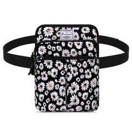 HUA ANGEL Fanny Pack Multifunctional Waist Bag Men Women 3 Zip Compartment Crossbody Bag Cellphone Pouch Belt Bum Bag Fanny Pack Hip Bag with Shoulder Strap for Running Walking Sports Travel