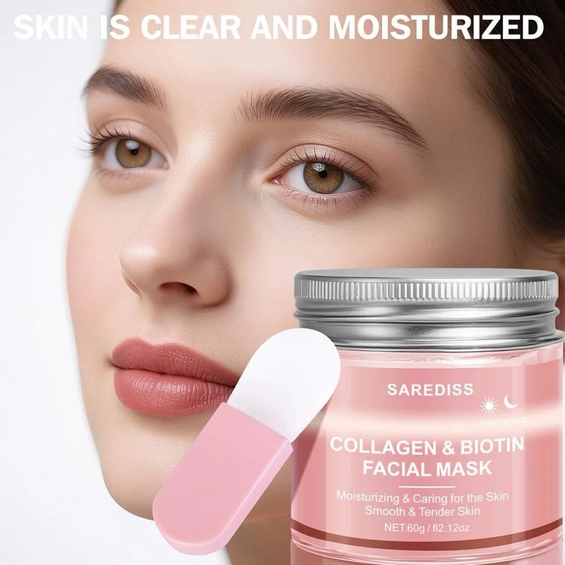 Mascarilla Facial Antiarrugas Colágeno Ácido