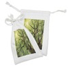 Lunarable Forest Fabric Pouch Set of 2, Warm Spring Sun