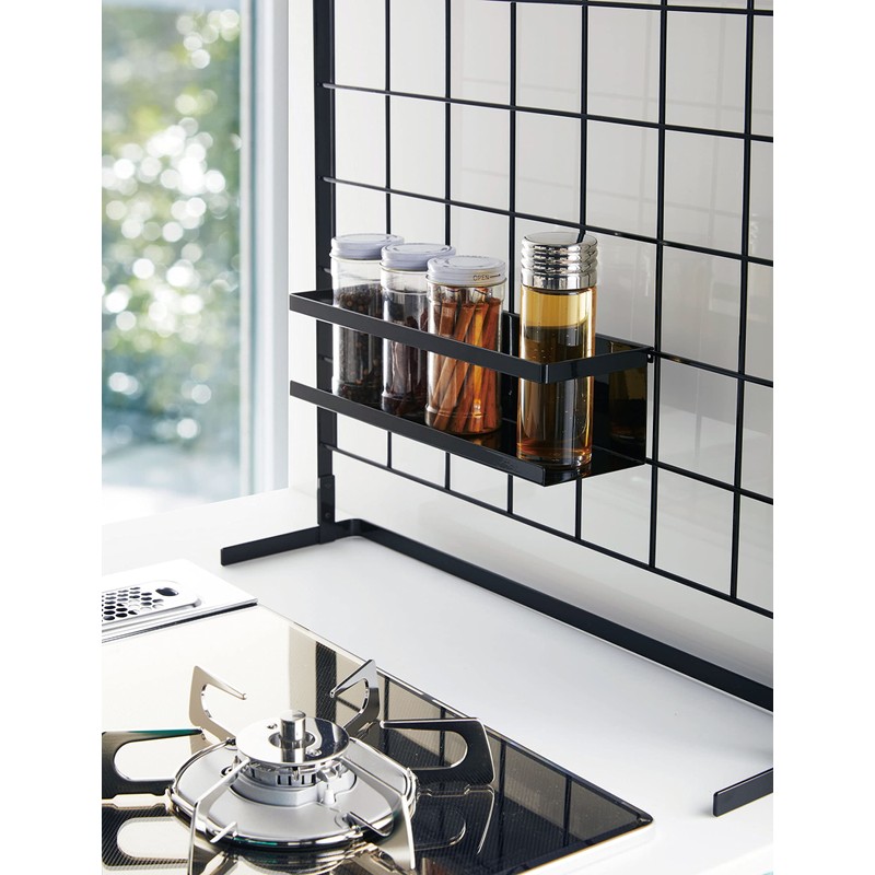 Yamazaki Kitchen Rack, Horizontal Stove Rack, Freestanding Mesh Panel for