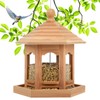 Liawm Wooden Bird Feeder for Outdoors Hanging, Red Cedar Hexagon