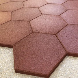 RevTime 20 pcs Hexagon Rubber Pavers 10-1/2", 3/4" Thick for Garden pavers, Deck Floor Tile, Patio Floor mats, Lawn Stepping Stones, Terra Cotta