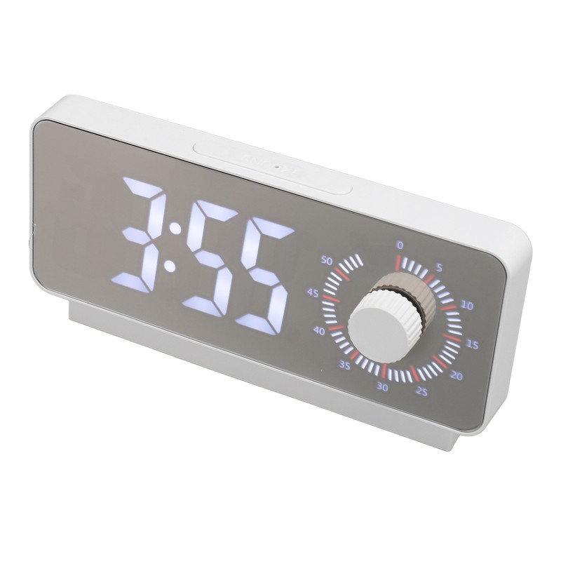 Digital Alarm Clock Rechargeable LED Mirror Alarm Clock -10°C‑50°C Temperature
