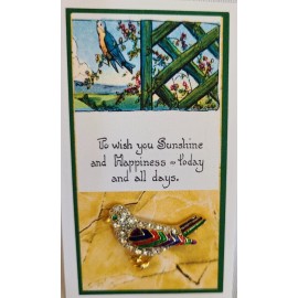 Unbranded WISH YOU SUNSHINE AND HAPPINESS - CRYSTAL LAPEL PIN -  Benefits SPCA