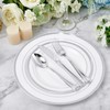 FOCUSLINE 160 Pack Silver Plastic Silverware Set, Plastic Flatware Set-