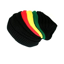 CRAZY LIZARD - Childrens Rasta Hat Rasta Slouch Beanie Hat. Elasticated and Stretch to fit. for Ages 6-16 (Rasta Hat 16)